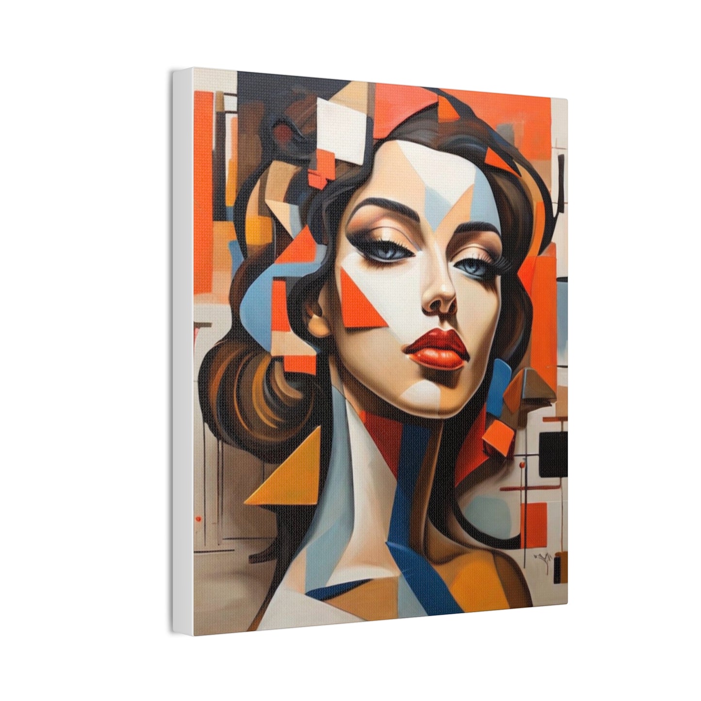 Abstract Woman Portrait Stare - Canvas Stretched