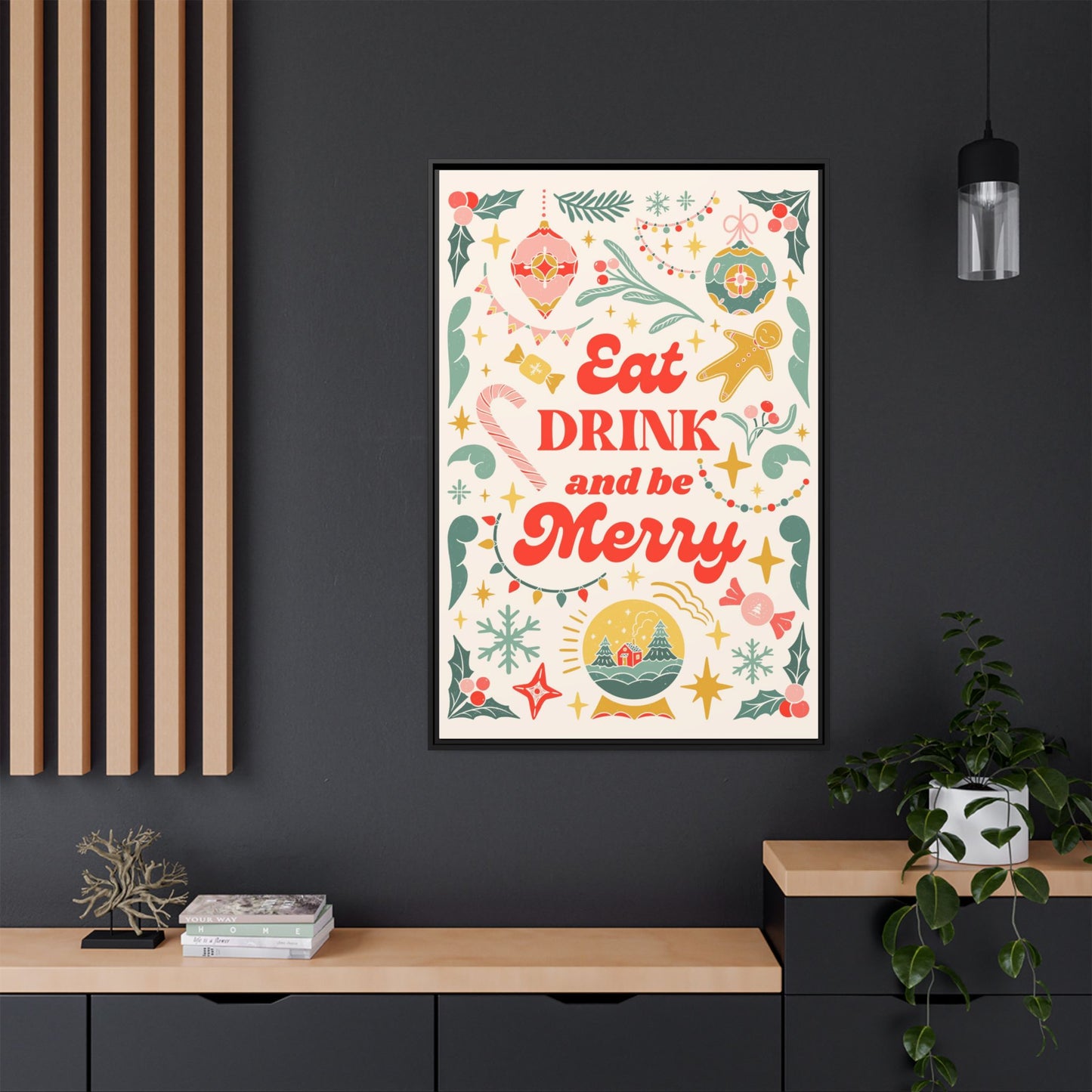 Bar and Kitchen Decor - Eat Drink and Be Merry Wall Art