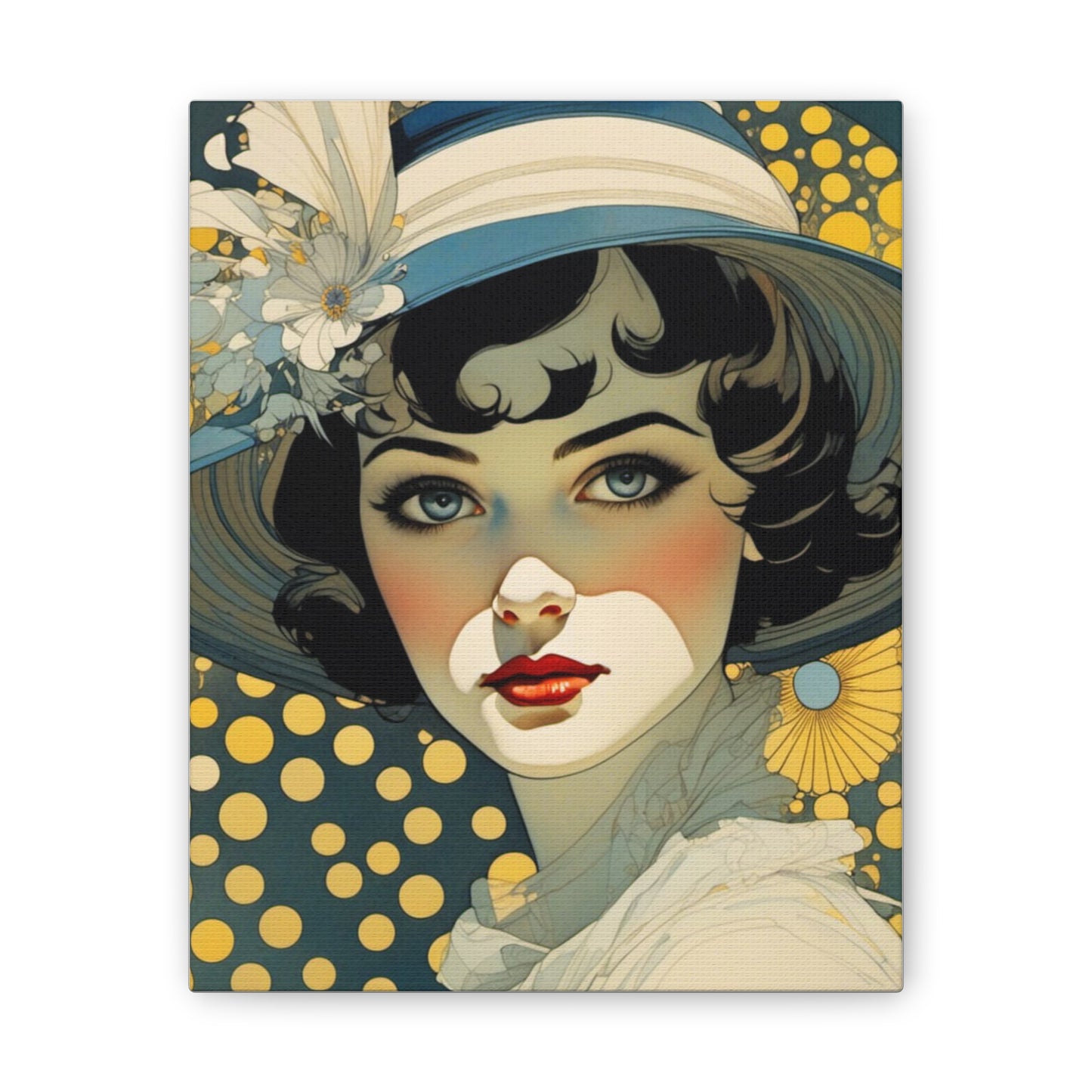 Art Nouveau Woman Portrait - Canvas Stretched