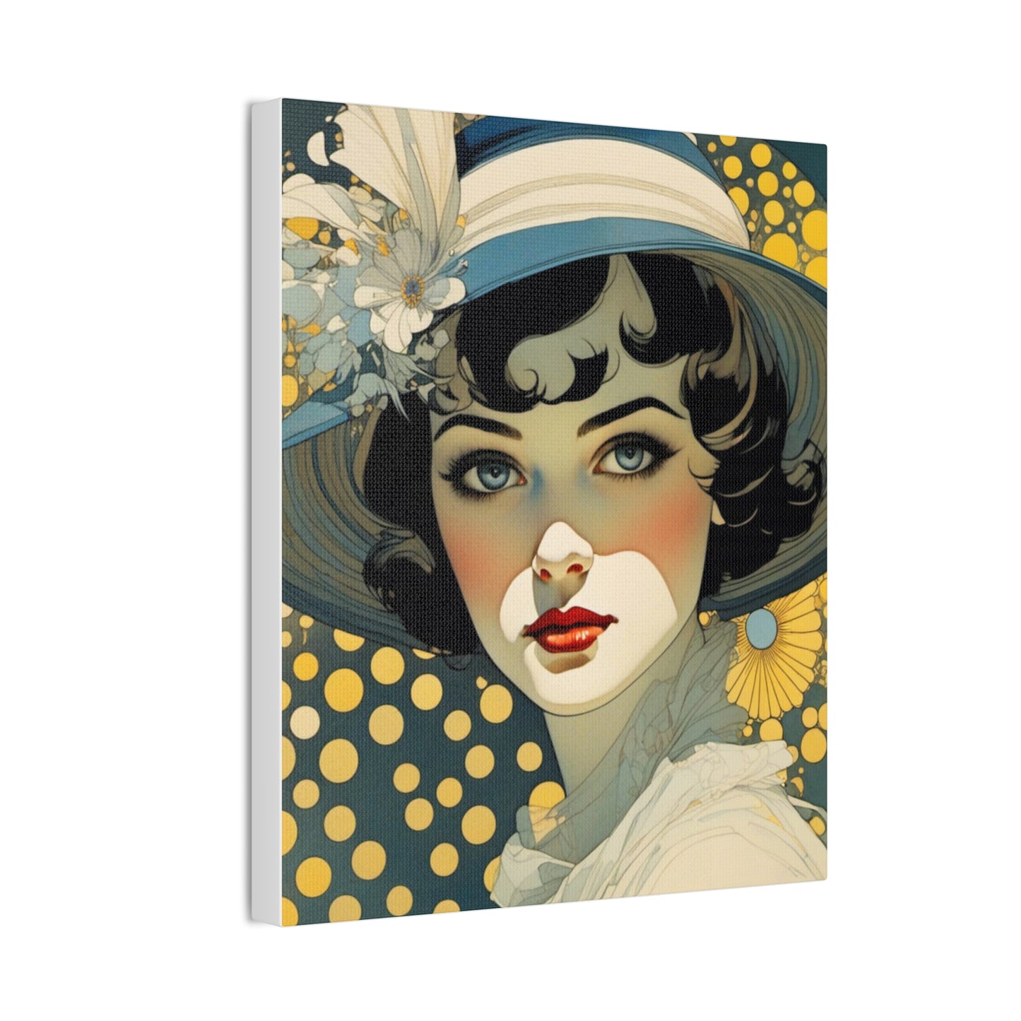 Art Nouveau Woman Portrait - Canvas Stretched