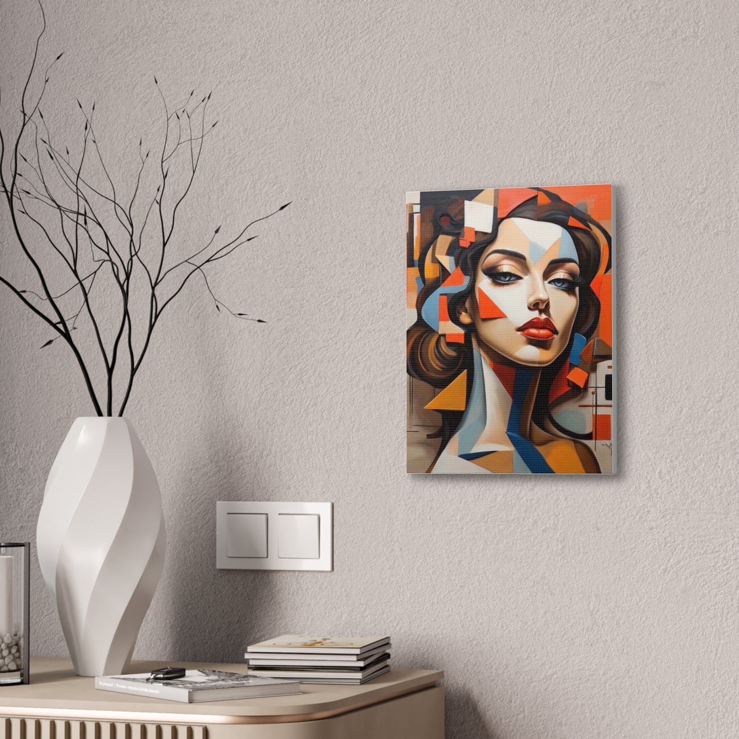 Abstract Woman Portrait Stare - Canvas Stretched