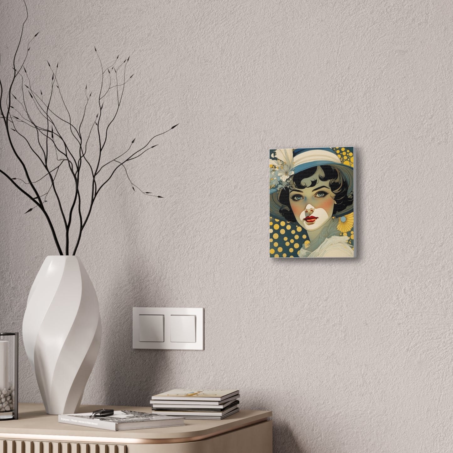 Art Nouveau Woman Portrait - Canvas Stretched