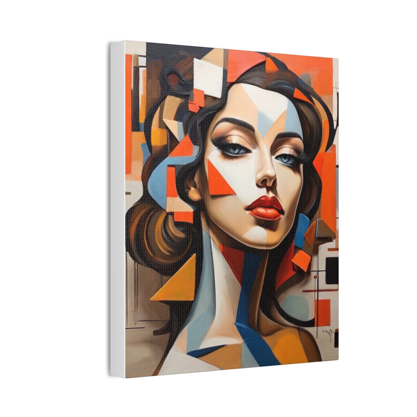 Abstract Woman Portrait Stare - Canvas Stretched