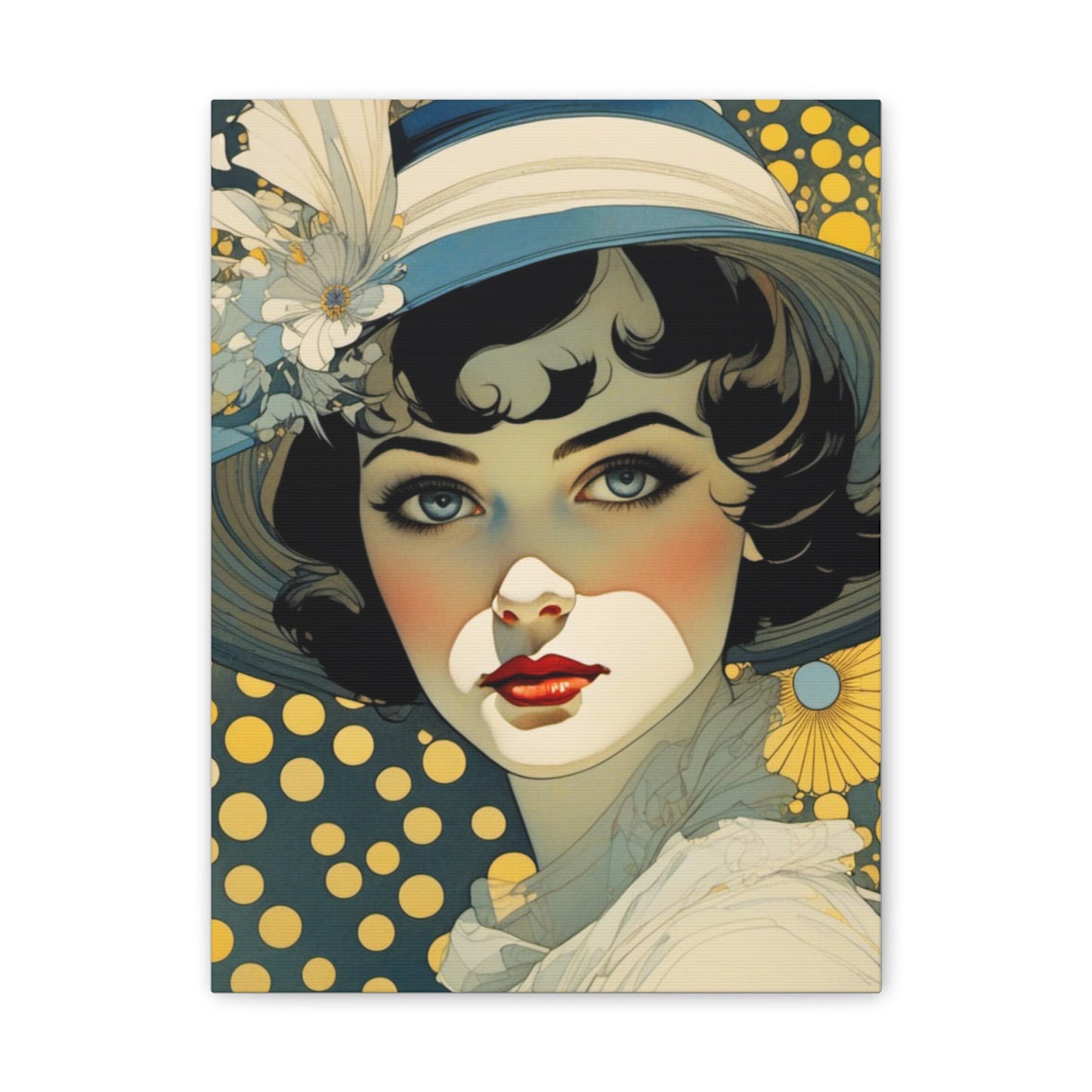 Art Nouveau Woman Portrait - Canvas Stretched