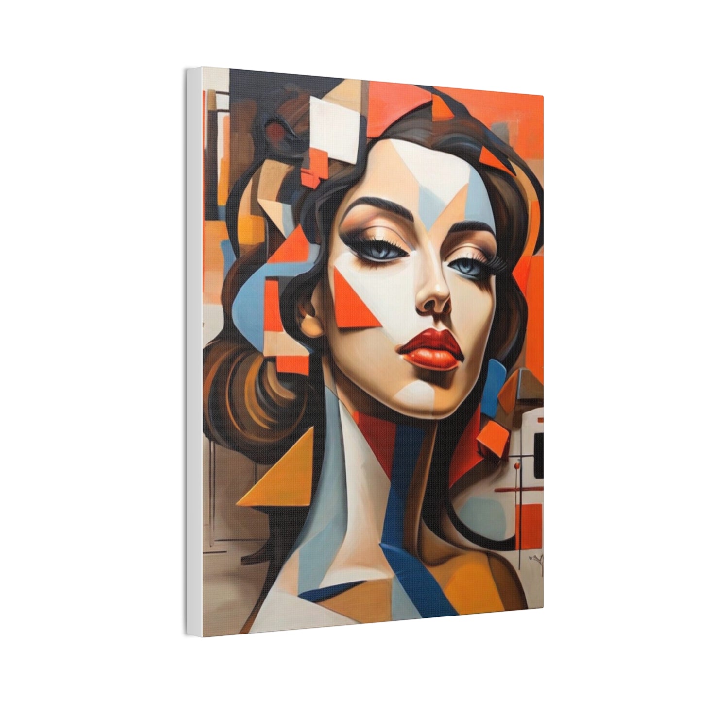 Abstract Woman Portrait Stare - Canvas Stretched