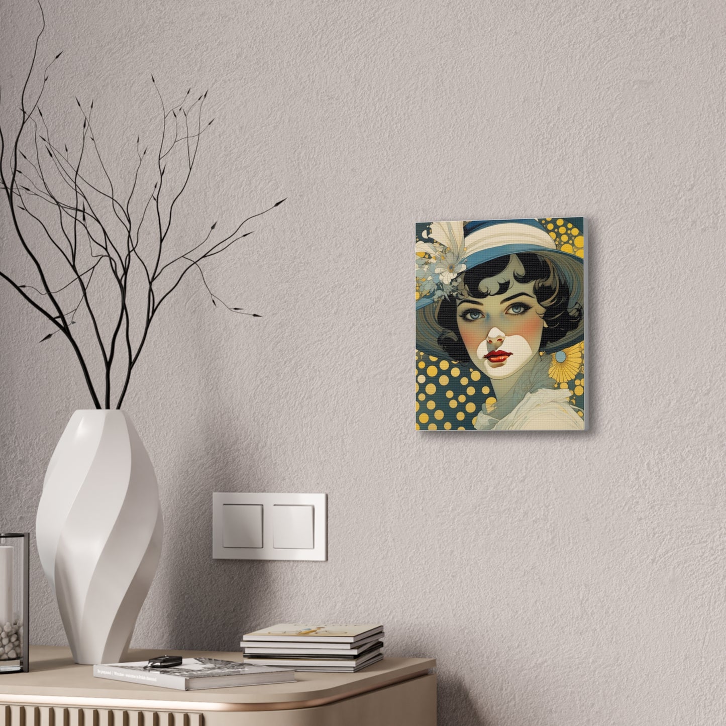 Art Nouveau Woman Portrait - Canvas Stretched