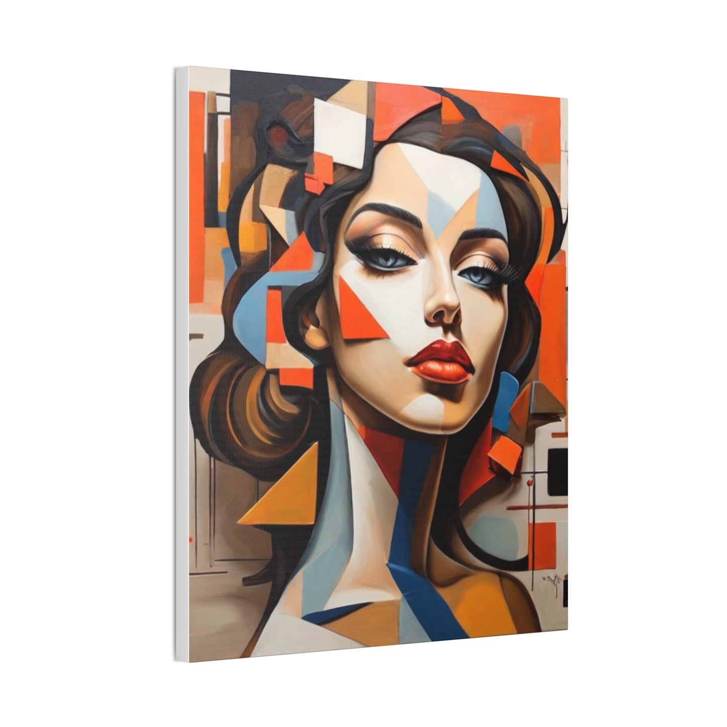 Abstract Woman Portrait Stare - Canvas Stretched