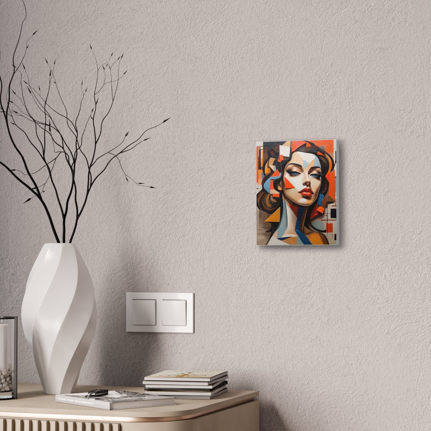 Abstract Woman Portrait Stare - Canvas Stretched