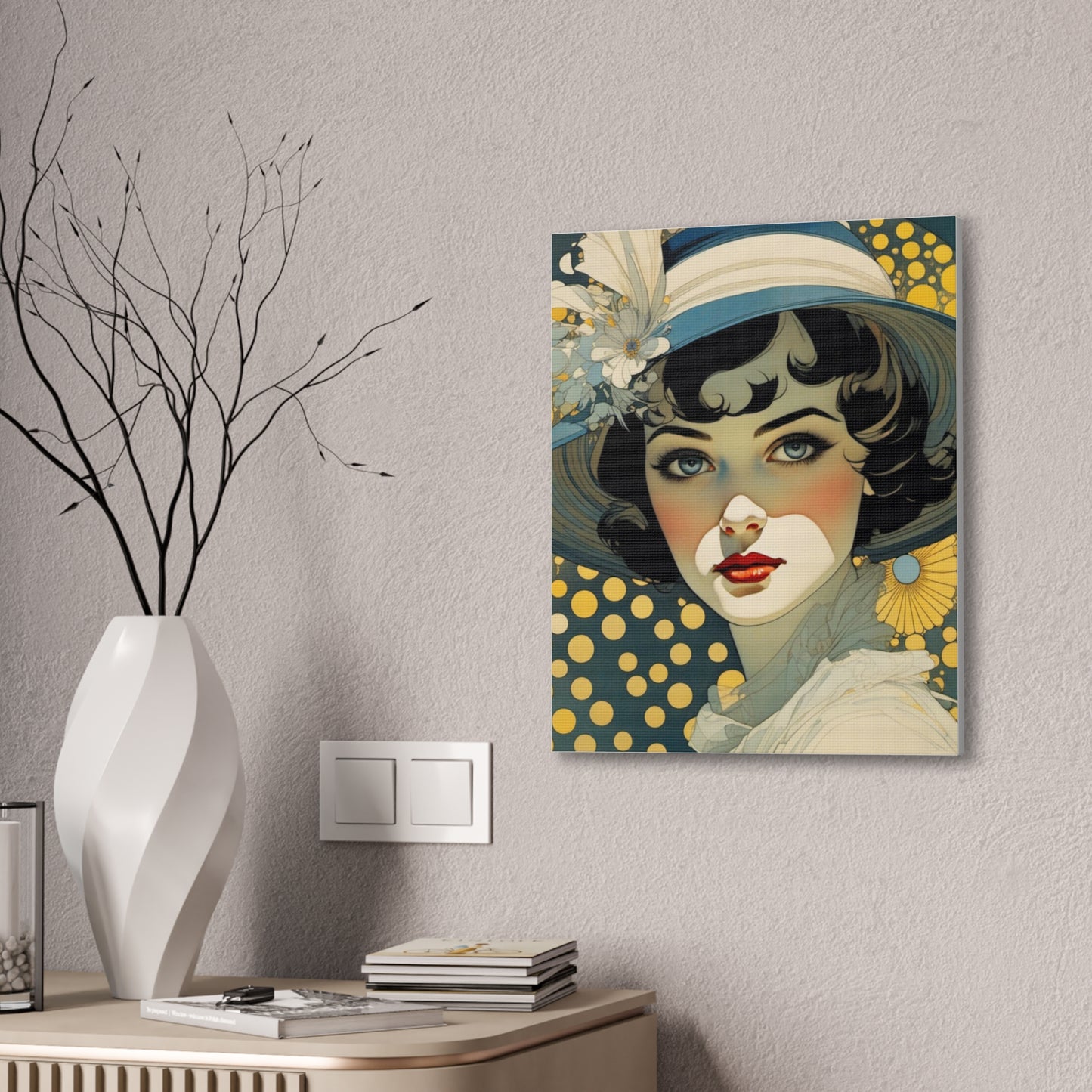 Art Nouveau Woman Portrait - Canvas Stretched