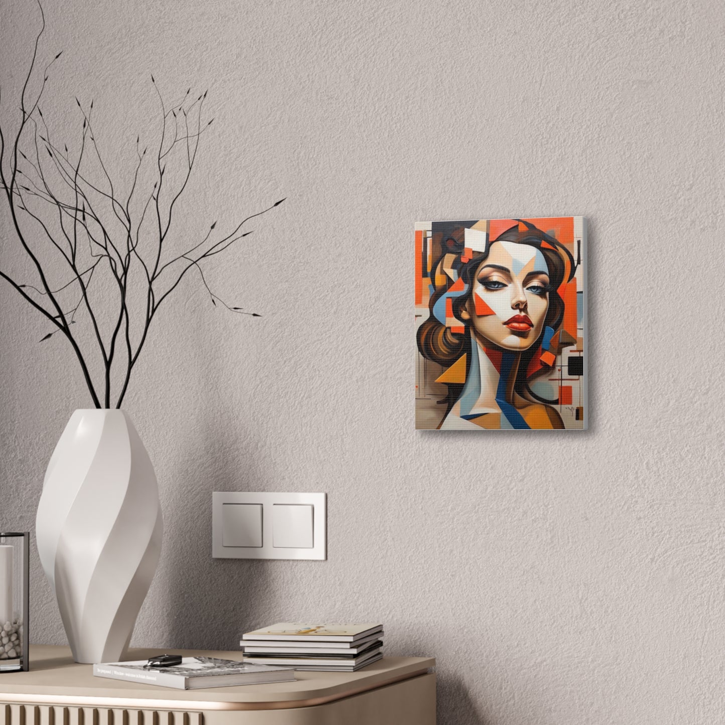 Abstract Woman Portrait Stare - Canvas Stretched