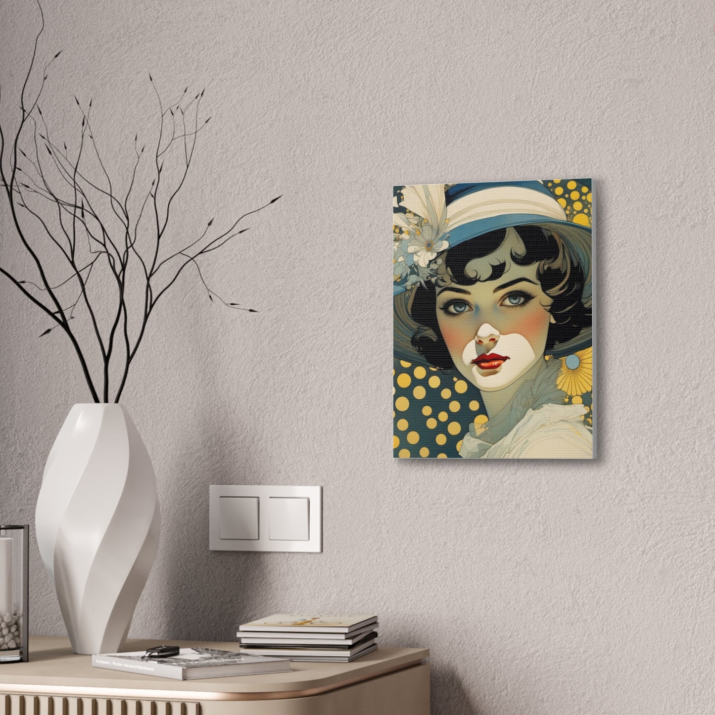 Art Nouveau Woman Portrait - Canvas Stretched