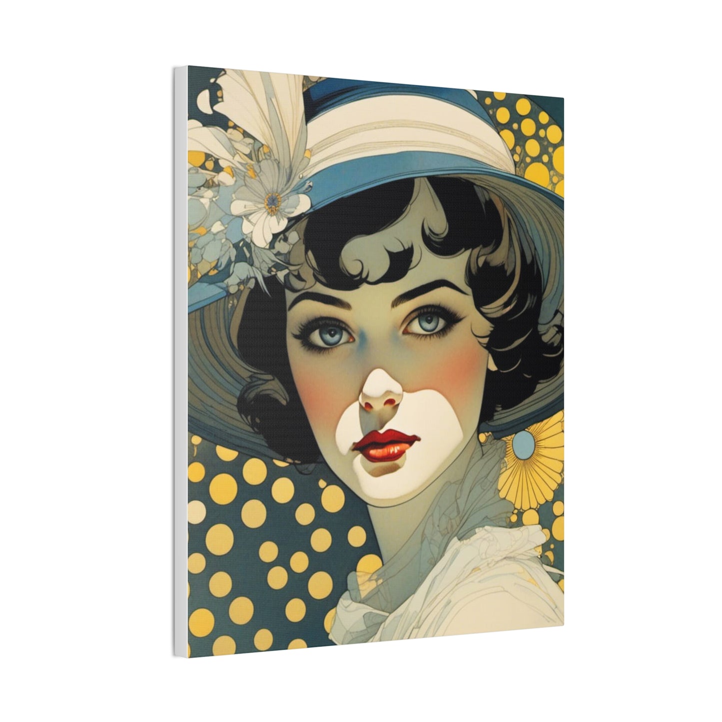 Art Nouveau Woman Portrait - Canvas Stretched