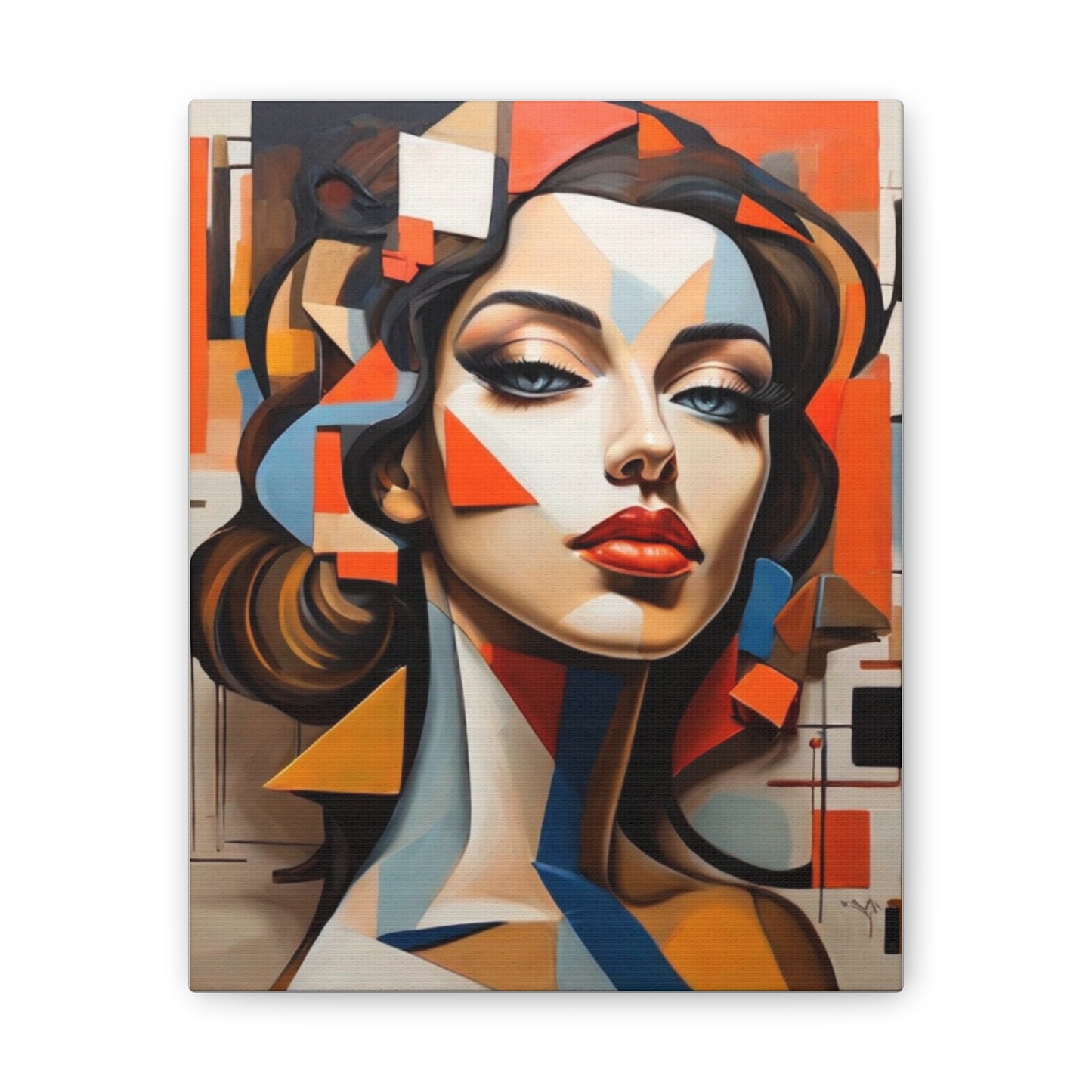 Abstract Woman Portrait Stare - Canvas Stretched