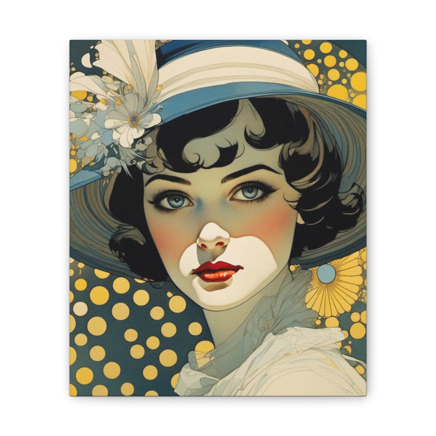 Art Nouveau Woman Portrait - Canvas Stretched