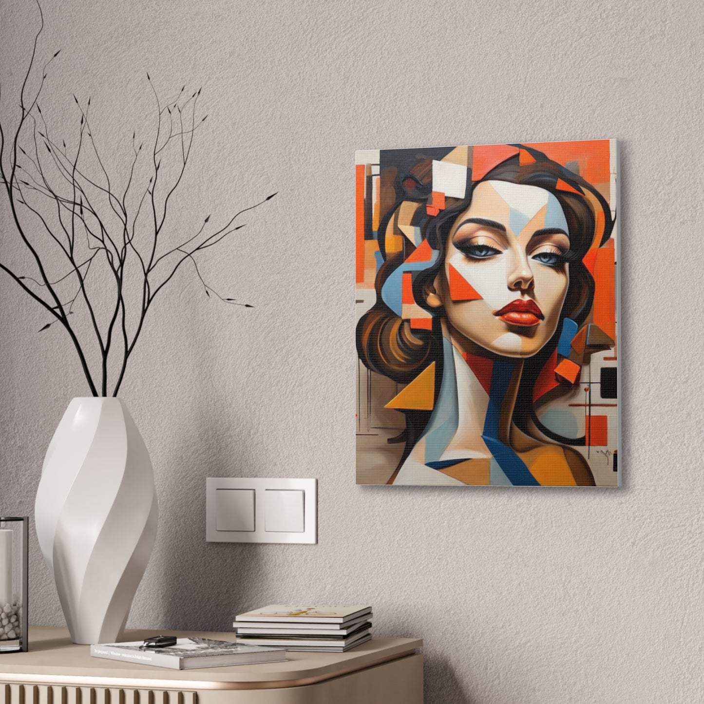 Abstract Woman Portrait Stare - Canvas Stretched